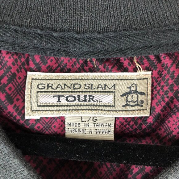 Grand Slam Tour Pullover Windbreaker Jacket Glen Oaks Pockets Burgundy L - Picture 4 of 5
